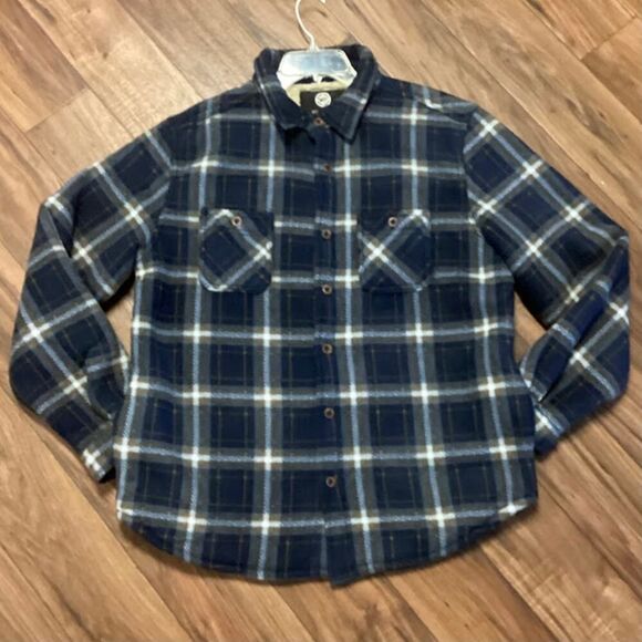 Weatherproof Sherpa Lined Fleece Shirt Jacket in Maritime Blue Large - Picture 7 of 9